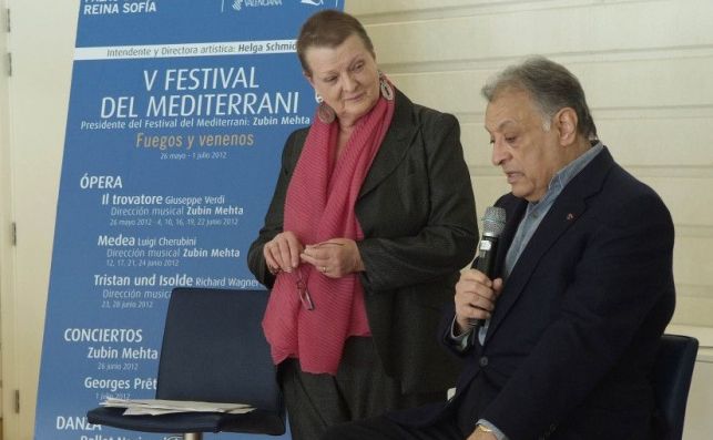 La fallecida intendente del Palau de Les Arts, Helga Schmidt, y el director de orquesta Zubin Mehta.