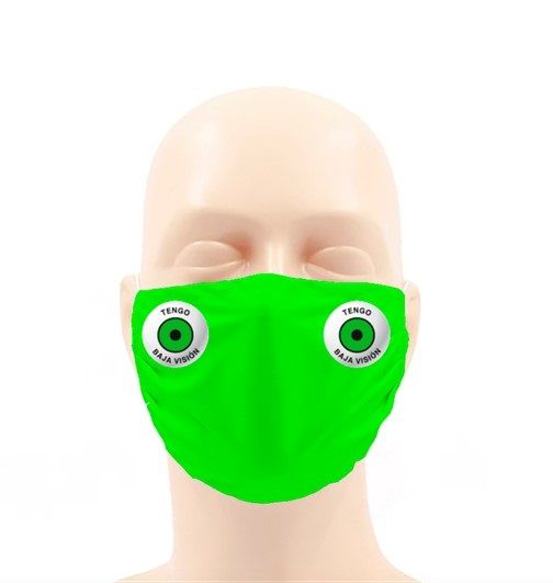 Modelo de mascarilla verde.