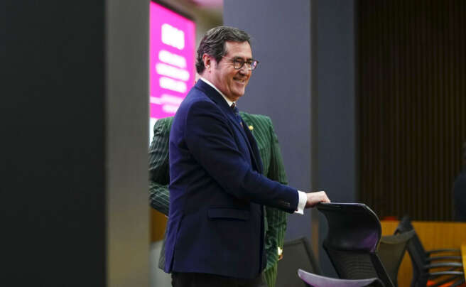 El presidente de CEOE, Antonio Garamendi. EFE/ Borja Sánchez Trillo