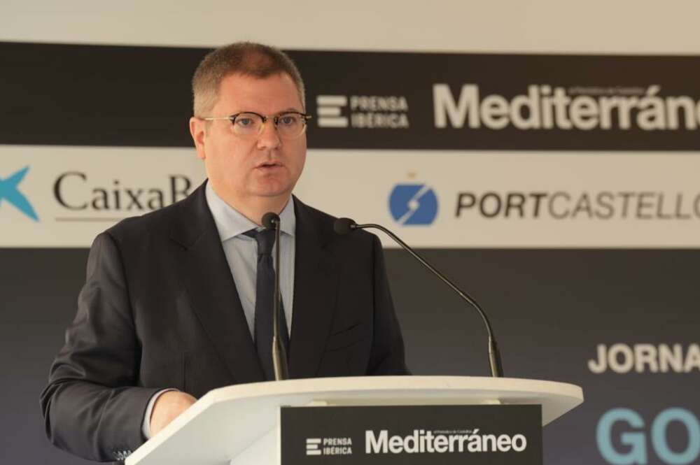 El presidente de la patronal CEV en Castellón, Luis Martí, este lunes en las Jornadas Empresariales del Mediterráneo