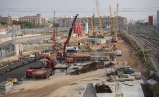 Vista de las obras en el Corredor Mediterráneo. Foto: Jorge Gil / Europa Press