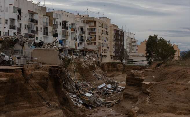 Estragos ocasionados por la DANA en el Barranco de Chiva. Foto: Alejandro Martínez Vélez / Europa Press