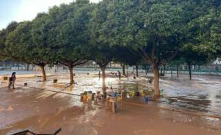 Un patio afectado por la DANA y reconstruido por Bertolín