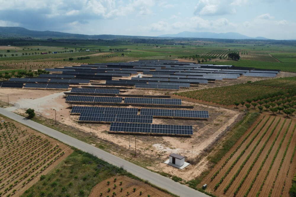 Planta fotovoltaica Luzem de Enercoop en Requena. (Foto: Avaesen)