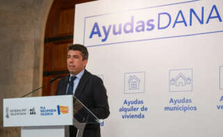 El presidente de la Generalitat, Carlos Mazón, presenta nuevas ayudas para los afectados por la DANA.