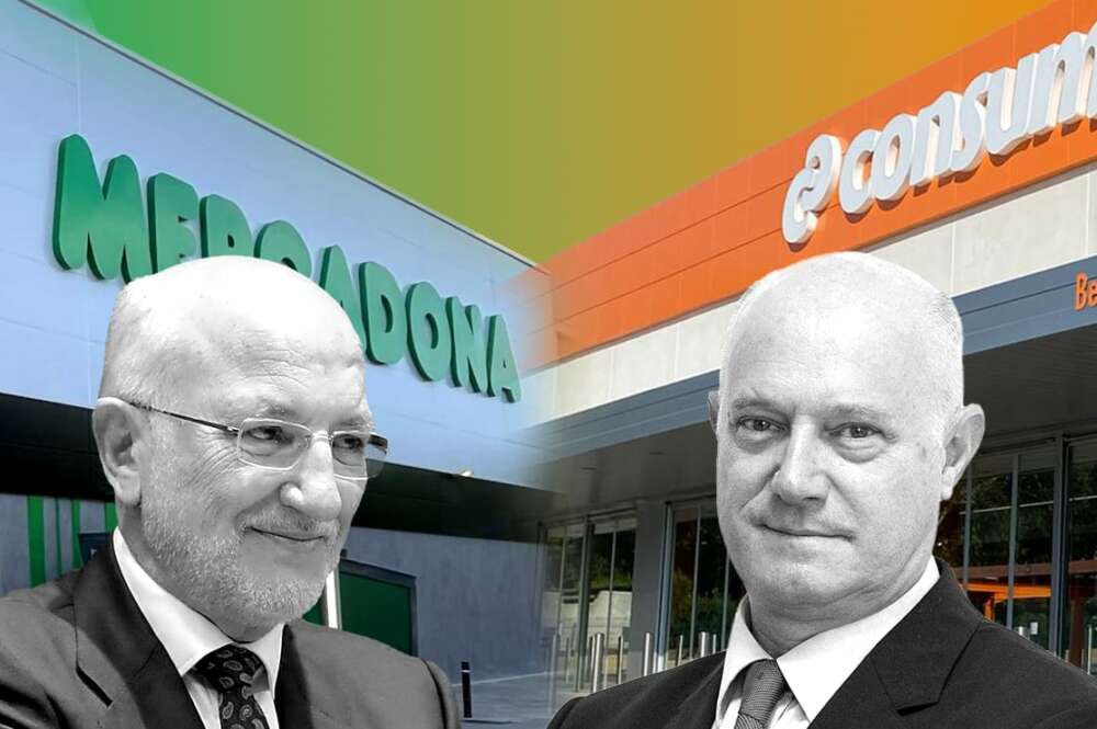 El presidente de Mercadona, Juan Roig, y el director general de Consum, Antonio Rodríguez Lázaro.