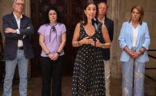 Reunión de la mesa de diálogo social con la CEV, UGT, CC OO y las conselleras Merino y Camarero