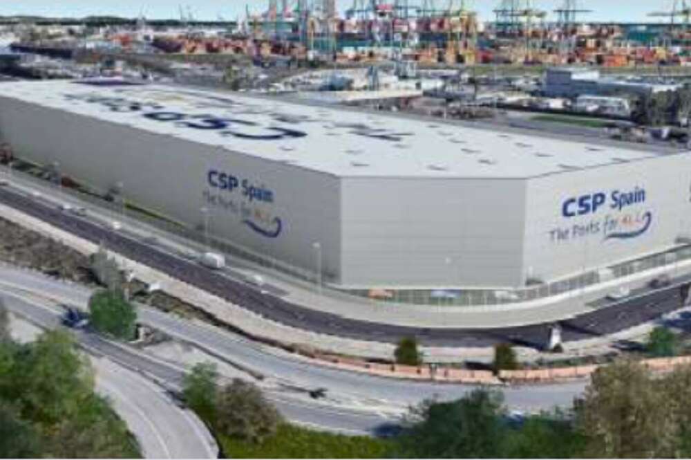 Imagen virtual de la nave que Cosco levantará en la ZAL del Puerto de Valencia