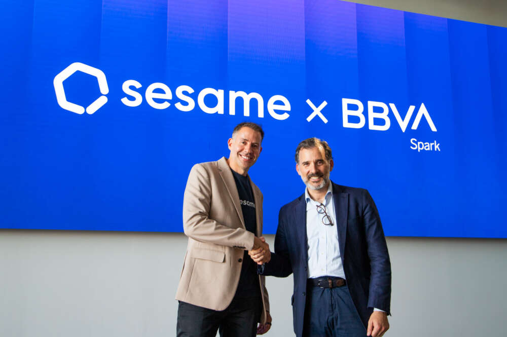 Albert Soriano, CEO de Sesame y Miguel Ángel Alcalá, responsable de BBVA Spark en España