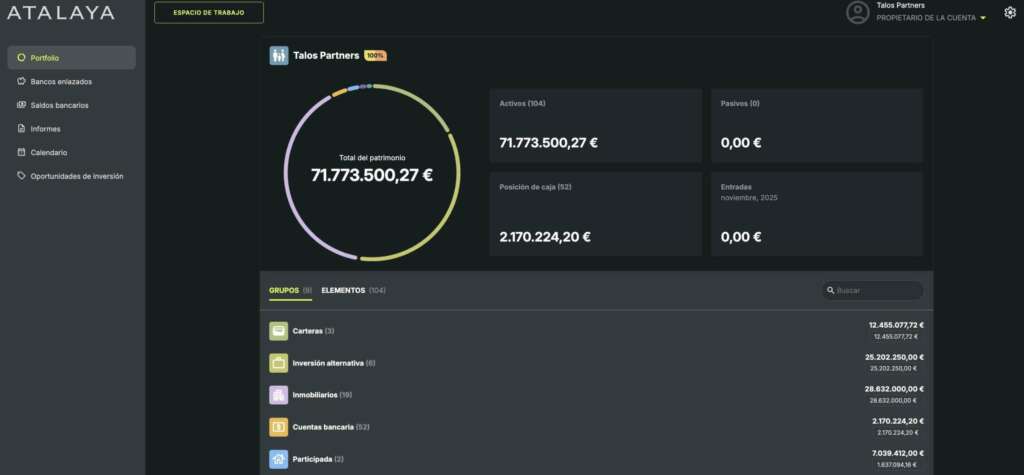 Dashboard de Atalaya