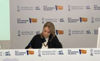 Susana Camarero informa en la rueda de prensa posterior al pleno del Gobierno valenciano.