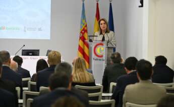 La vicepresidenta primera y consellera de Servicios Sociales, Igualdad y Vivienda, Susana Camarero, clausurala jornada Inmobilia de Economía Digital. (Foto: Kike Taberner)