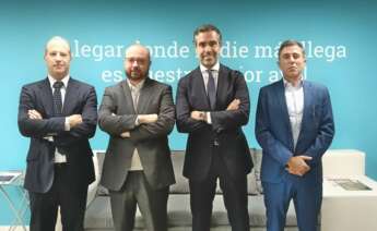 Oriol Cañameras, director de la Organización Territorial de Bankinter en la Comunidad Valenciana, Murcia e Islas Baleares, y José María Badía, director general de Afín SGR.