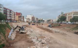 Obras de Lantania en el Barranco del Poyo. (Foto: Emilio Montesa/Lantania)