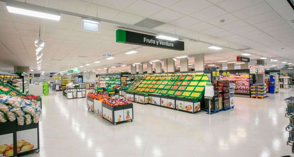 Fruta y Verdura del Nuevo Modelo de Tienda Eficiente de Mercadona en Peligros, Granada. Foto: Mercadona.