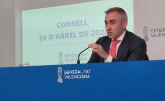 El portavoz del Consell, Miguel Barrachina, en rueda de prensa