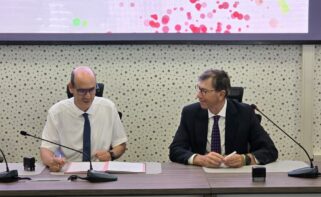 Mustapha Diani, decano de la Facultad de Ciencias y Técnicas de Tánger, y Antonio Borrero, director de Desarrollo de Negocio de Lantania Aguas