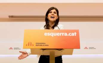 La portavoz de ERC, Marta Vilalta, en una rueda de prensa. EFE/Enric Fontcuberta