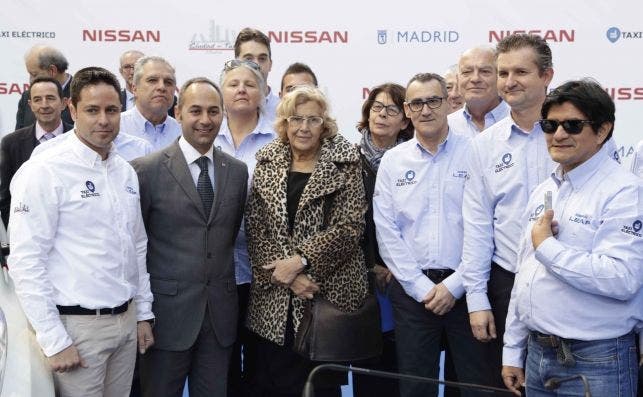  Jesús Ramos Fernández (izquierda) en la presentación de un acuerdo entre Nissan, Ciudad del Taxi y el Ayuntamiento de Madrid. Foto cedida