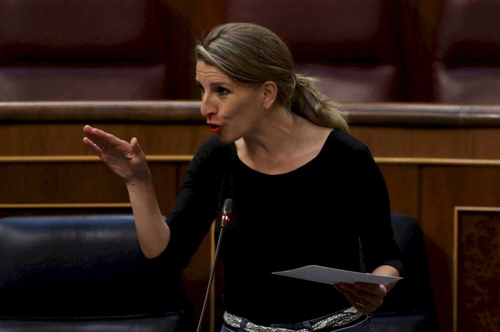 La ministra de Trabajo, Yolanda Díaz, en el Congreso. Foto de archivo. EFE/KH/Pool