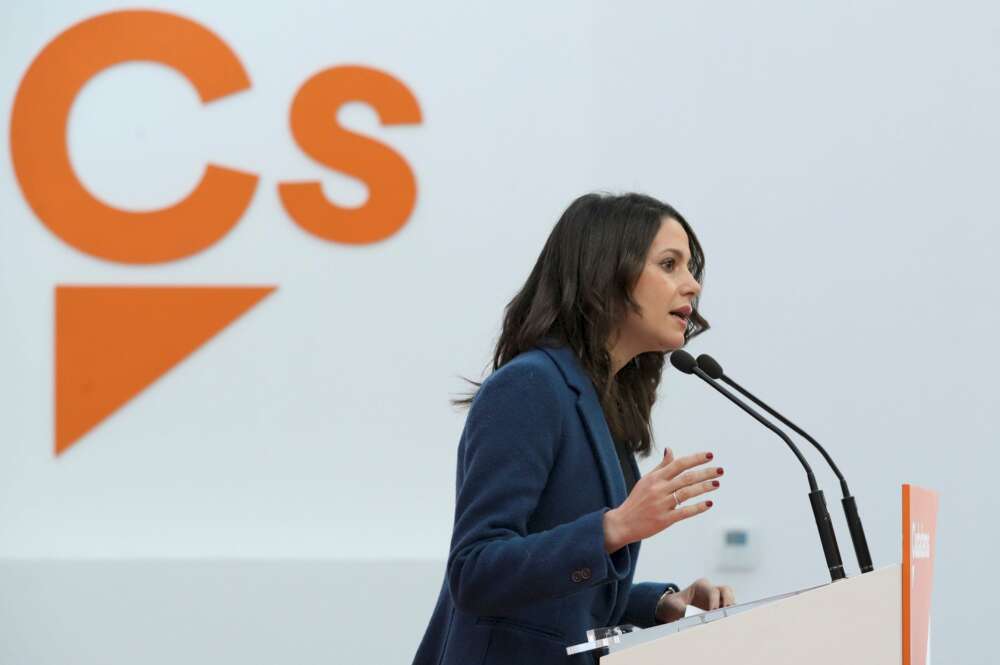 La líder de Cs, Inés Arrimadas, en rueda de prensa. Foto: EFE