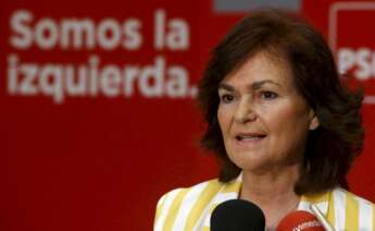 La ex vicepresidenta Carmen Calvo se postula como presidenta del PSOE. Foto: EFE