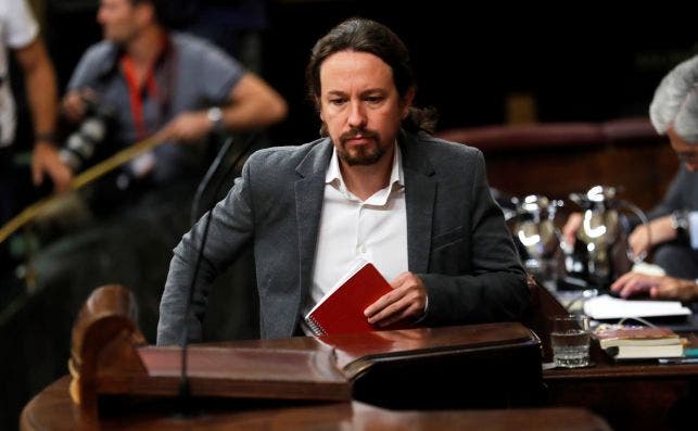 El líder de Unidas Podemos, Pablo Iglesias, el 11 de septiembre en la sesión del control al Gobierno de Pedro Sánchez, en el Congreso de los Diputados. Foto: EFE/CM