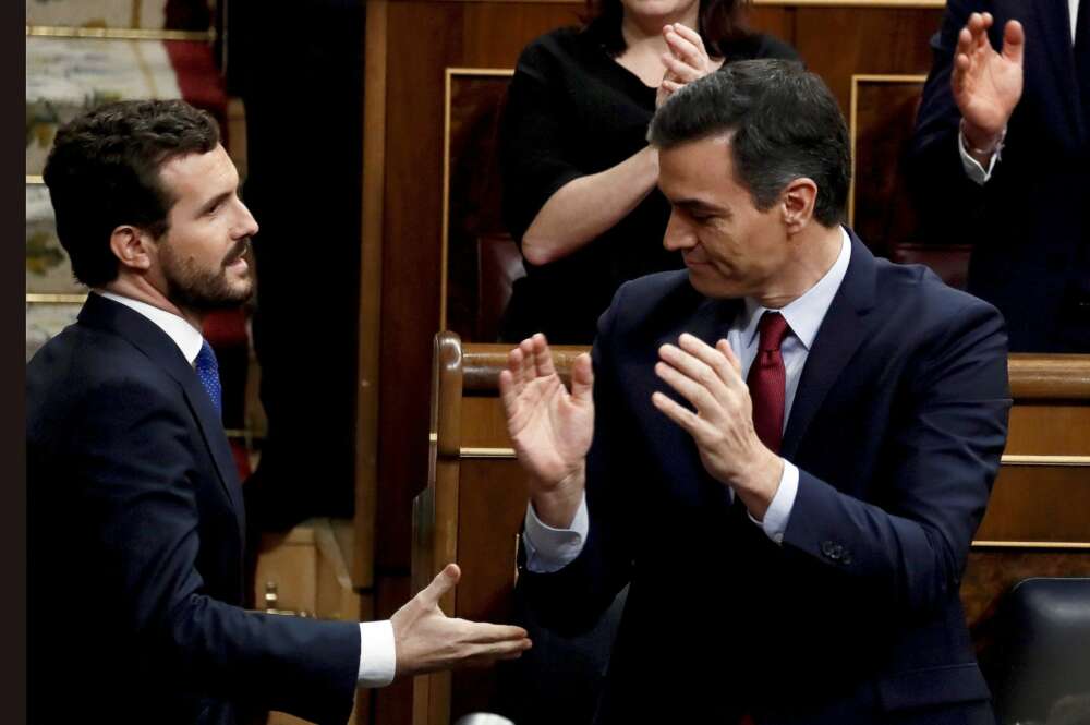 Imagen de archivo de Pedro Sánchez y Pablo Casado./ EFE