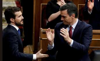 Imagen de archivo de Pedro Sánchez y Pablo Casado./ EFE