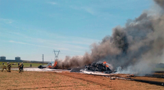 Lugar donde impacto el A400M en Sevilla