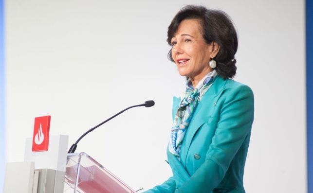 Ana Botín, presidenta del Santander, en la junta de accionistas de 2020