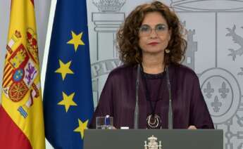 La ministra de Hacienda del Gobierno, María Jesús Montero, en una rueda de prensa | EFE/Moncloa