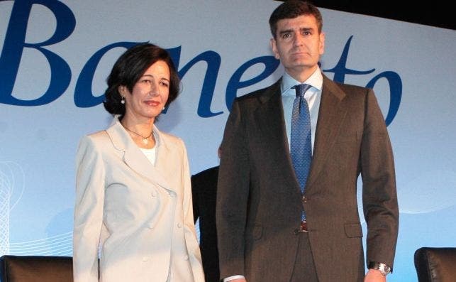 Ana Patricia Botín y José García Cantera en su época como máximos dirigentes de Banesto, en 2010. EFE