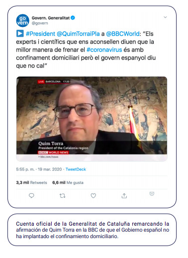 Quim Torra en su entrevista con la BBC.