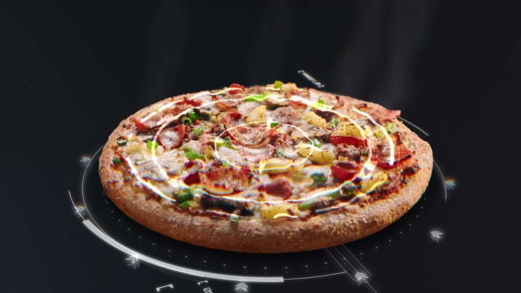 Una pizza en carta de la empresa Estadounidense. Imagen: Domino's Pizza Australia