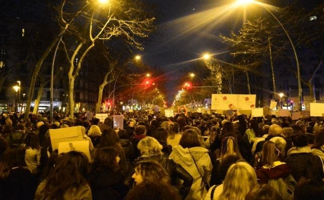  La Gran Via durante la manifestación. /Anna Pujol