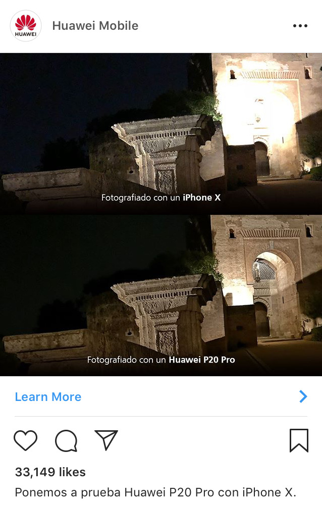 Publicidad agresiva de Huawei contra el iPhone X.