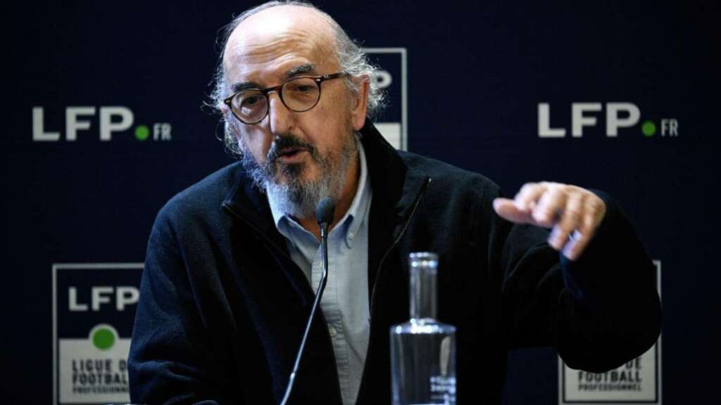 El fundador de Mediapro, Jaume Roures, en una rueda de prensa de la Liga Francesa. Foto: EFE