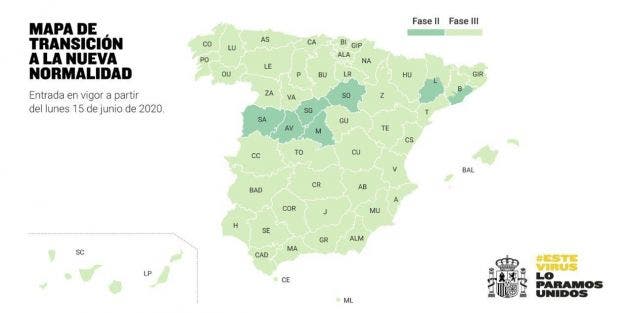 El mapa de la desescalada en España a partir del 15 de junio