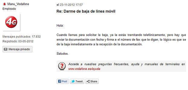 Un empleado de Vodafone explica cómo darse de baja