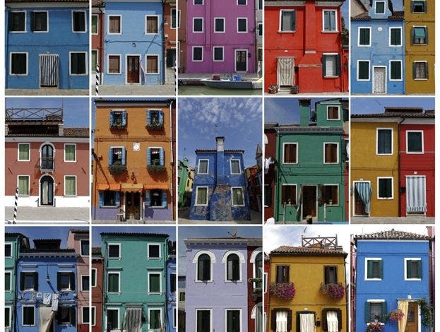 Las casas multicolores de la isla veneciana de Burano Las casas multicolores de la isla veneciana de Burano