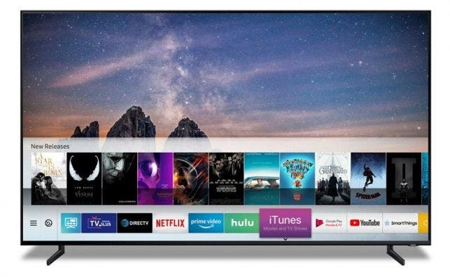 Apple iTunes en un televisor de Samsung. Fotografía: Apple / Samsung