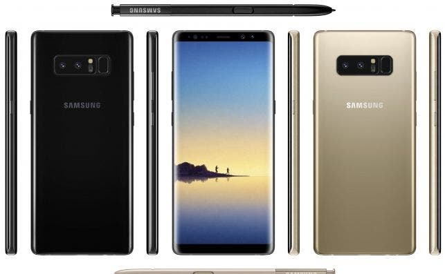 Aspecto del próximo Galaxy Note 8 de Samsung. Evan Blass (@evleaks)