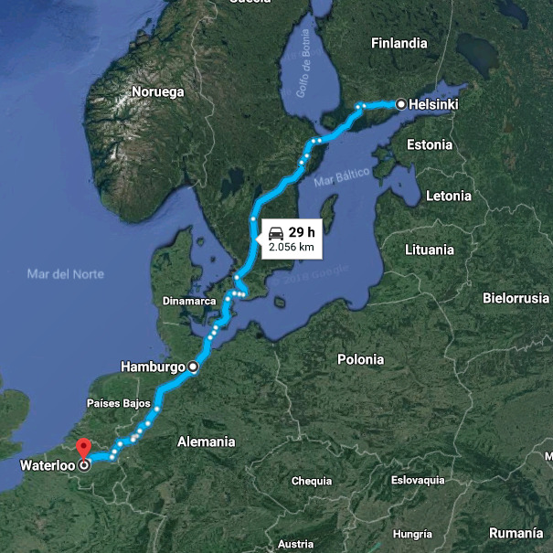 La posible ruta de Puigdemont en su intento para esquivar a la justicia. Foto: Google Maps/ED