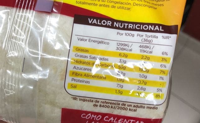 Tortillas de trigo Hacendado.