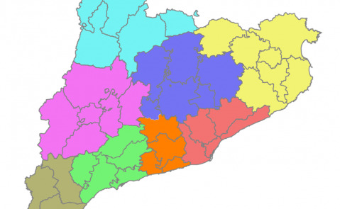 Mapa de veguerías de Cataluña