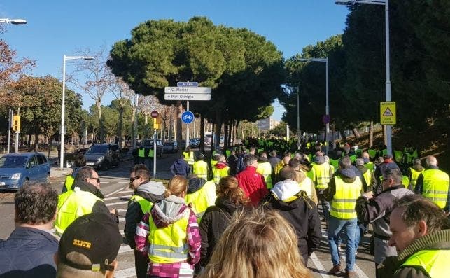 Imágenes de las protestas de este lunes. Fotografía cedida