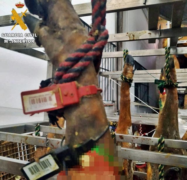 Jamón interceptado en Extremadura. 