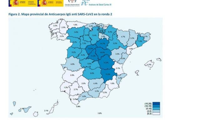 Mapa sobre la inmunidad en España a partir de la segunda ola del estudio de seroprevalencia / Gobierno de España