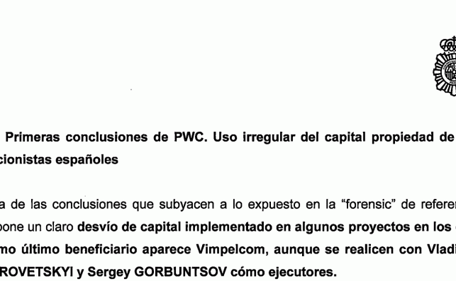 Fragmento del informe policial sobre el caso Zed.